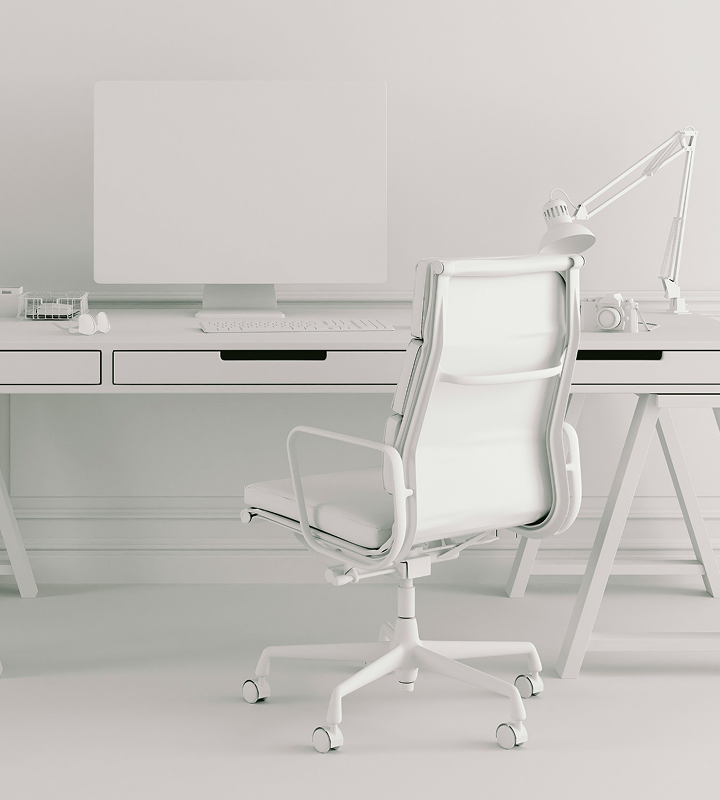 Modern White Office Setup